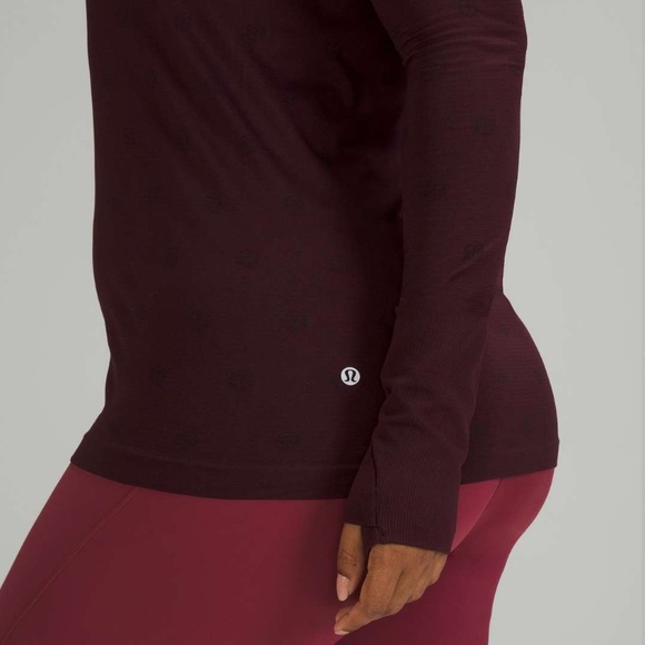 Lululemon Swiftly Tech Long Sleeve Shirt 2.0 Yogo Pop Cassis/Black 8/M Running - Picture 6 of 12